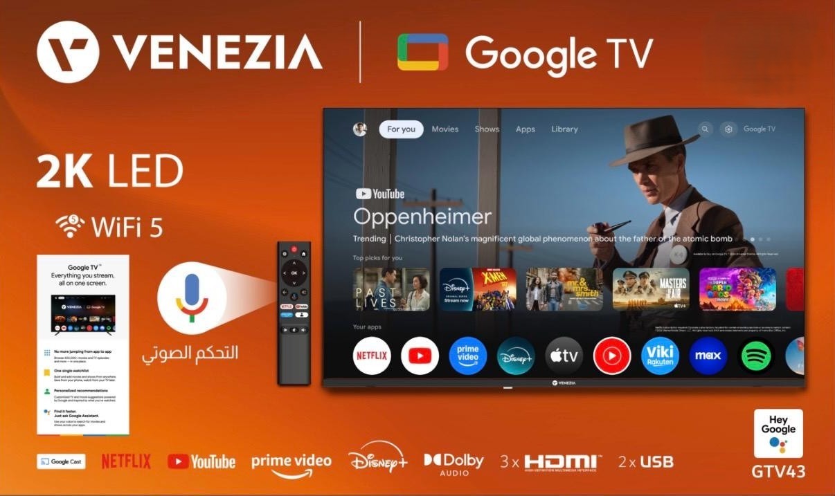 SMART TV -VENEZIA 32'' Google tv 2K Recepteur integré