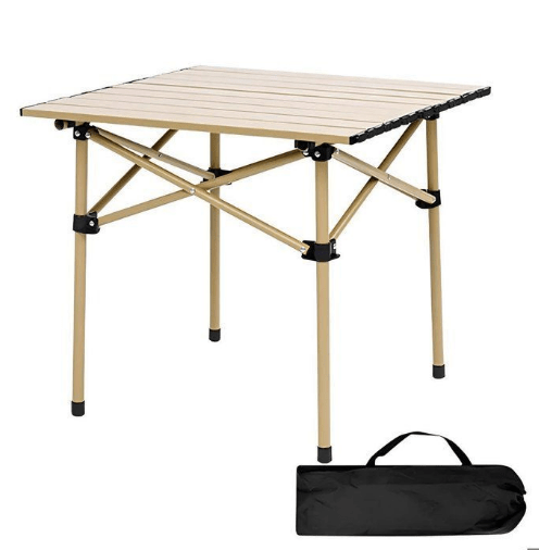Table de camping pliable - Polyvalente - Beige - 53x51x50 cm - Mixte - Adulte