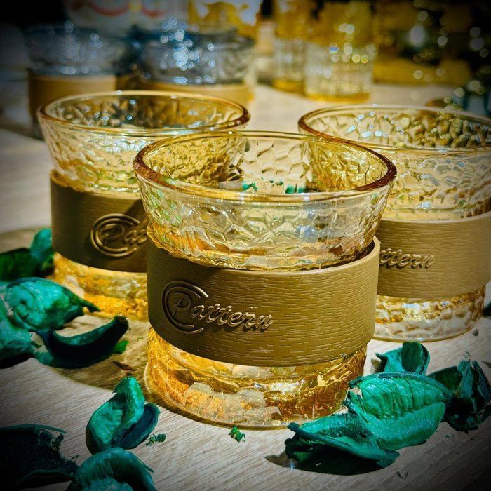 Tasses à café - Anneau détachable - Beige doré - 6 pièces