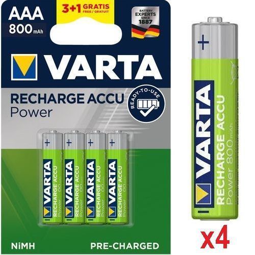 VARTA 4 Batteries Rechargeables AAA 800 mAh // Recharge Accu Power Blister de 4 Piles