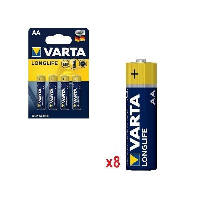 VARTA 8 Piles Alkaline AA Multi-Usage Longlife