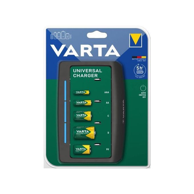 VARTA Chargeur de piles Caricatore Universale noir AAA, AA, C, D et 9v