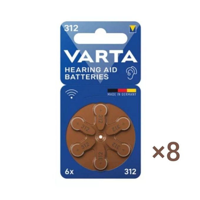 VARTA Professional Batterie 312 - Pile Auditive Haute Qualité Max Performance,8 Pack