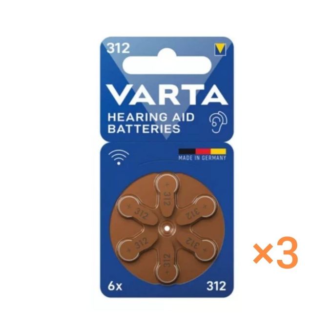 VARTA Professional Batterie 312 - Pile Auditive Haute Qualité Max Performance,3 Pack