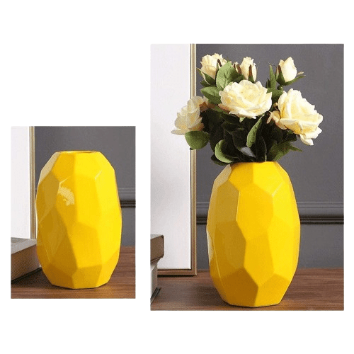 Vase en Porcelaine Jaune – Élégance & Artisanat