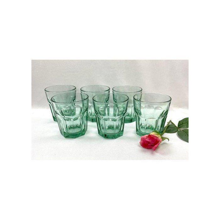Verres - Résistants - Vert transparent - Set de 8 - 265 ml - Élégance et fonctionnalité