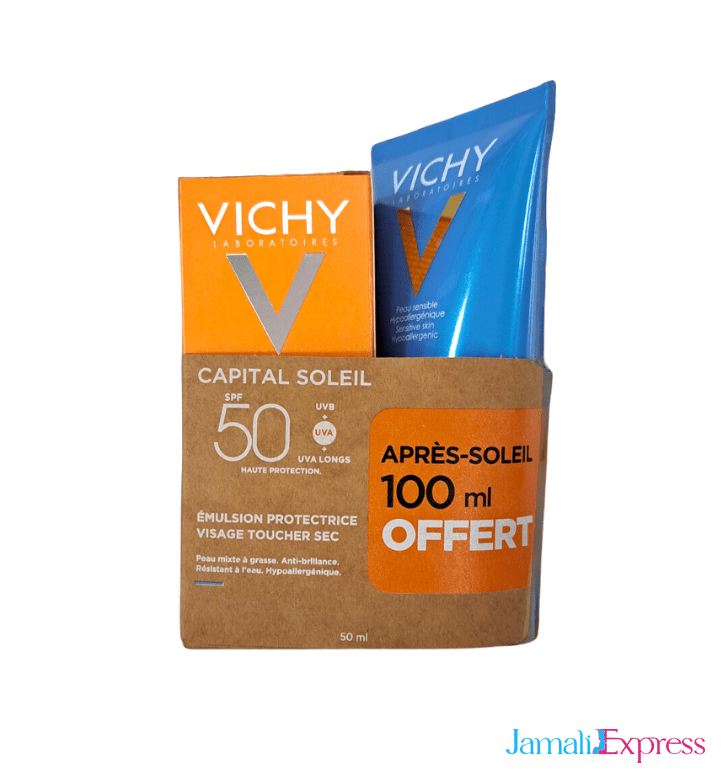 Vichy Capital soleil creme Anti Brillance Teinté + Apres Soleil 100ml Pack