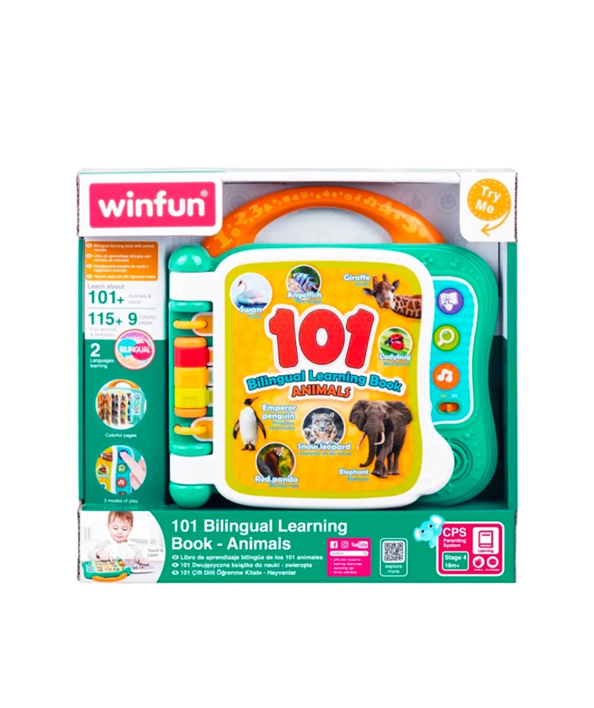Winfun Livre d'Apprentissage Bilingue "101 Animaux" (18m+)